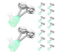 NESTINGHO Lot de 20 Cloches Jumelles de Pêche Clip pour Canne Alarme D’Alerte Nuit en Plastique et Alliage pour Pêche en Mer