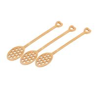 NESTINGHO Lot de 3 Cuillères à Miel en Bois Beige Réutilisables Design Élégant en Forme de Cœur, pour Mélanger Confiture chez ou Lors de Fêtes de Mariage