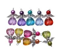 NESTINGHO Lot de 5 Pendentifs Ange en Argenté Léger Perles Cœur, Design Unique et Délicat, pour Mariage ou Communion Couleur Aléatoire