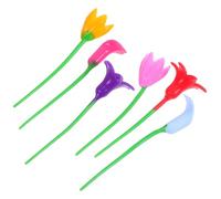 NESTINGHO Lot de 6 Breloques en Silicone pour Verres à Vin Motif Fleur Coloré Identification Facile Décorations Polyvalentes pour Cocktails et Fêtes Silicone Solide Couleur Aléatoire