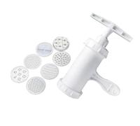 NESTINGHO Machine à Pâtes Manuelle pour Maison en Pvc 7 Moules et 2 Entonnoirs, Presse Nouilles Compacte pour DIY Cuisine Familiale