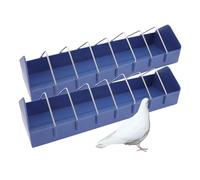 NESTINGHO Mangeoire à Pigeons Anti-Déversement 2 Pièces en Polypropylène pour Volière Extérieure Bac de Rangement et Rigoles d'alimentation