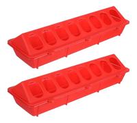 NESTINGHO Mangeoire pour Pigeons 2pcs en Plastique Rouge Design Anti-éclaboussures et Facile à Nettoyer pour Cage à Oiseaux Domestiques
