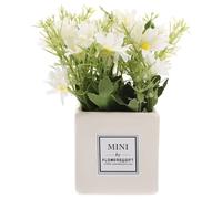 NESTINGHO Marguerite Artificielle Vase en Plastique Réutilisable, Décor Artistique Blanc pour Intérieur Maison, sans Entretien ni Arrosage, pour Décoration