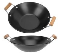 NESTINGHO Marmite à Nouilles 2pcs avec Poignées en Bois Double, Métal Noir, Facile à Nettoyer, pour Camping et Restaurant