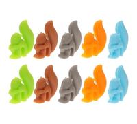 NESTINGHO Marqueurs Accessoires Décoratifs 10pcs pour Verres à Vin en Silicone D'écureuil et Réutilisables pour Identifier les Verres lors de Soirées et Rassemblements