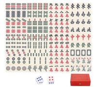 NESTINGHO Mini Jeu de Mahjong Portable pour Voyage et Fête Familiale Boîte de Rangement Colorée en Matériau Synthétique et Caractères Clairs Couleur