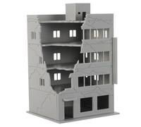 NESTINGHO Modèle de Bâtiment Miniature Endommagé 1:144 en Plastique Assemblage Facile et Effet Amélioré pour Dioramas et Paysages de Ruines