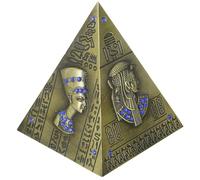 NESTINGHO Modèle Pyramide Décorative en Métal Rétro Tirelire Petite Pyramide en Alliage Couleur Bleu Vert Antique Décoration Intérieure Bureau et Maison Présent Souvenir Créatif