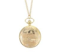 NESTINGHO Montre de Poche Ancienne Dorée Grosse, Métal, Style Vintage | Chronométrage, Décoration Portable, Miroir Plastique, Modèle Élégant, un Exemplaire, Motif Train