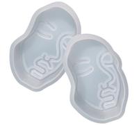 NESTINGHO Moule en Silicone Blanc pour Fabrication de Bougies Parfumées et Savons, Design Visage Humain Délicat, 2 Pièces, Facile à Démouler, pour DIY et Artisanat