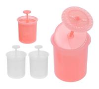 NESTINGHO Mousseur à Shampoing 4pcs en Pp Blanc et Rose, Opération Facile et Formation Rapide de Mousse, pour Nettoyant Visage et Soin Portable en Voyage