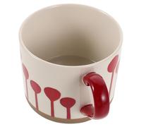 NESTINGHO Mug en Céramique Peint à la Main avec Anse - Grosse Tasse Rouge à Ballon pour Café et Thé - Mug Moderne pour Maison et Bureau - Tasse à Café Céramique Décorative et Usage