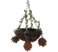 NESTINGHO Nid en Rotin Naturel pour Perroquet et Oiseau, Perchoir Intégré Cloche, Décoratif et Chic pour Cage à Oiseaux et Ambiance Intérieure