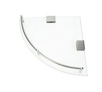 NESTINGHO Organisateur Mural d'angle pour Salle de Bain en Acier Inoxydable et Verre Trempé, Étagères de Rangement Pratiques pour Shampooing et Accessoires, Montage Mural Facile