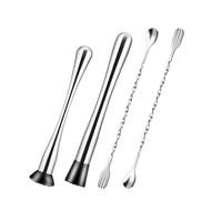 NESTINGHO Outils à Cocktails en Acier Inoxydable 4pcs kit d'outils de Barman pour Home Bars avec Pilon à glaçons Qui ne fuit Couleur Aléatoire