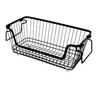 NESTINGHO Panier de Rangement Multifonction Taille Moyenne en Fil Métallique Noir Corbeille Décorative Organiseur pour Fruits et Légumes, Panier pour Étagères, Cuisine et Salle de Bain