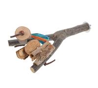 NESTINGHO Perchoir à Oiseaux en Bois Naturel pour Cage Bâtonnets Robustes, Facile à Installer, Jeu des Oiseaux en Captivité