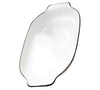 NESTINGHO Plat Céramique à Double Anse pour Poisson Plat de Cuisson Résistant Chaleur Assiette pour Micro-ondes Four et Lave-vaisselle Vaisselle Maison