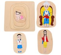 NESTINGHO Puzzle Bois Multi-Couches Éducatif Corps Humain Montessori pour Garçon Fille Apprentissage Précoce Développement Cognitif