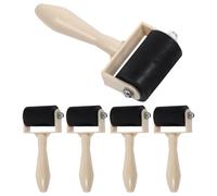 NESTINGHO Rouleaux à Tamponner pour Gravure 5 Pcs en Caoutchouc Noir, Rouleau à Encre et Colle pour Garçon et Filles, Outil Pratique pour Impression et Estampage