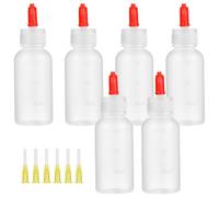 NESTINGHO Sets de Flacons Applicateurs à Embout Aiguille Bouchon Souple Étanche Lot de 6 en Plastique 30ml pour Distribution Précise D'encres