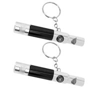 NESTINGHO Sifflet de Survie Multifonction avec Boussole et Lampe Torche, Alliage D'aluminium Étanche, 2pcs pour Camping et Randonnée Nocturne