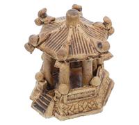 NESTINGHO Statue Miniature Pagode en Céramique Hexagonale, Décor Aquarium Zen Multifonctionnel, Sculpture de Pagode Asiatique Compacte pour Jardin Bonsaï, Décoration Intérieure Bureau