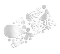 NESTINGHO Sticker Mural pour Miroir Poisson en Acrylique Argenté Autocollant Facile à Nettoyer et Résistant aux Éclaboussures Thème Océan Décoration Murale