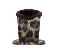 NESTINGHO Support à Lunettes de Soleil en Peluche et Cuir Effet Léopard Jaune Présentoir Bureau Décoratif Boîte Rangement Lunettes Multifonction pour Domicile et Magasin de Vue et Solaire