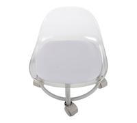 NESTINGHO Tabouret Garçon et Filles Rond Blanc avec roulettes Silencieuses en Plastique Acrylique, Siège Épais Confortable pour Devoirs et Près des Étagères, pour Garçon et Filles de 3 à 10