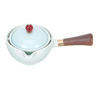 NESTINGHO Théière en Céramique Passoire Amovible et Manche Long, Style Rétro Élégant, Bouilloire à Thé Portable pour Maison et Bureau