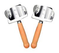 NESTINGHO Ustensile Cuisine Inox 2 Pièces, Coupe-Pâte à Raviolis Long Manche en Bois, Outil de Découpe Manuel pour Pâte et Raviolis Maison