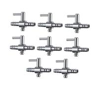 NESTINGHO Valve de Régulation d'air Unidirectionnelle en Acier Inoxydable pour Aquarium, Répartiteur de Débit Réglable, Lot de 8 Pièces, Levier de Commande Précis pour Pompe à Air,