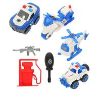 NESTINGHO Voiture Police Plastique pour Garçon Fille Jeu Assemblage DIY Véhicule Éducatif pour Garçons Filles Ans Jeu de Rôle et Découverte Ludique