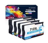 Nestink Lot de 4 cartouches d'encre 712xl 3ED67A 3ED68A 3ED69A 3ED71A (1 noire, 1 cyan, 1 magenta, 1 jaune) 712 xl cartouches d'encre compatibles avec HP DesignJet T650 T630 T230 T210 T250