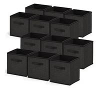 Nestl Bacs de rangement cubiques pliables, 12 cubes de rangement en tissu, panier de rangement avec poignées, bacs de rangement pour placard, bacs de rangement cubiques de 28,9 cm pour chambre à