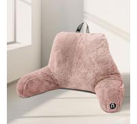 Nestl Coussin de Lecture et de Dossier élégant pour s'asseoir et se Reposer dans Son lit, en Fourrure synthétique, avec accoudoirs, pour Adultes et Enfants, Beige pêche