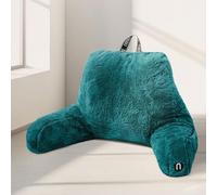 Nestl Coussin de Lecture et de Dossier élégant pour s'asseoir et se Reposer dans Son lit, en Fourrure synthétique, avec accoudoirs, pour Adultes et Enfants, Bleu Sarcelle