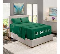 Nestl Parure de lit 4 pièces à Poches très Profondes pour Grand lit, en Microfibre, Lavable en Machine, Vert foncé