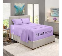 Nestl Parure de lit 4 pièces pour lit Double avec Poche Profonde, draps à Poches très Profondes - Convient aux Matelas de 45,7 à 61 cm, Lavande