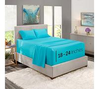 Nestl Parure de lit 4 pièces, très Grand lit, en Microfibre avec Poche Profonde Bleu Vif