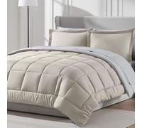Nestl Parure de lit 7 pièces pour Grand lit - Couette réversible Beige pour Toutes Les Saisons - Parure de lit avec Drap Plat et Drap-Housse, taies d'oreiller et Couvre-oreillers