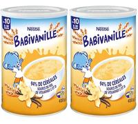 Nestlé - BABIVANILLE Céréales Bébé - Goût Vanille - Alimentation Bébé dès 10 mois - Avec 94% de Farine de Blé, Orge, Seigle, Maïs - Enrichies en Fer et vitamines C, D - Céréales Petit Déjeuner