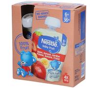 NESTLE Baby Fruit® Gourdes Pomme-Banane-Fraise Boisson 4x90 g
