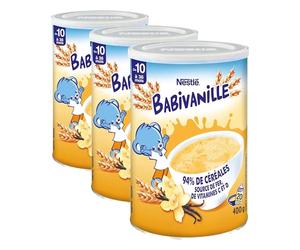 Nestlé Bébé - Babivanille Céréales Déshydratées Dès 10 Mois - Boîte métal de 400g (Lot de 3)