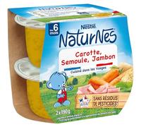 NESTLÉ BÉBÉ - NATURNES - CAROTTES, SEMOULE, JAMBON - DÈS 6 MOIS - PACK DE 2X190G