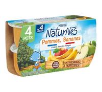 Nestlé Bébé - NaturNes - Purée de fruits Pomme, Banane - Dès 4 mois - 4x130g