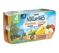 Nestlé Bébé - Naturnes - Purée de Fruits Pommes, Coings - Dès 4/6 mois - 4x130g