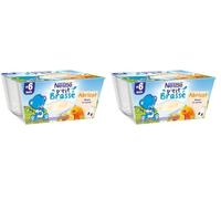 Nestlé Bébé P'tit Brassé Abricot Laitage dès 6 Mois, 4 x 100g (Lot de 2)